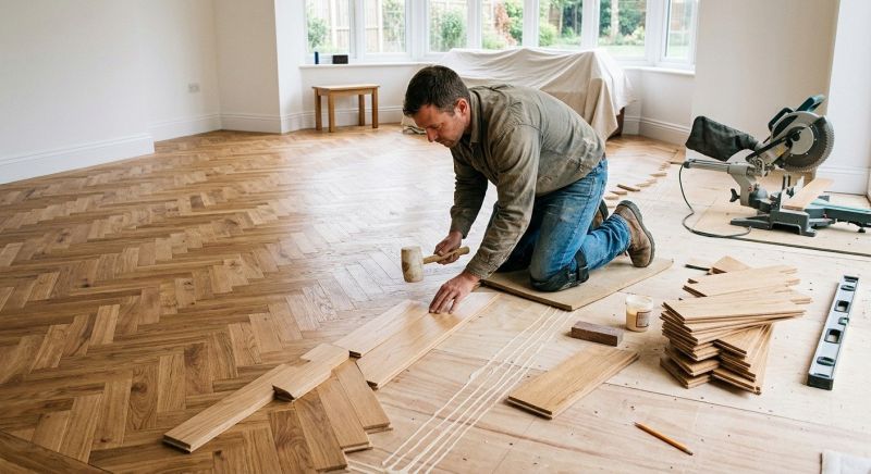 Dark Wood Floor Installation in San Antonio, TX
