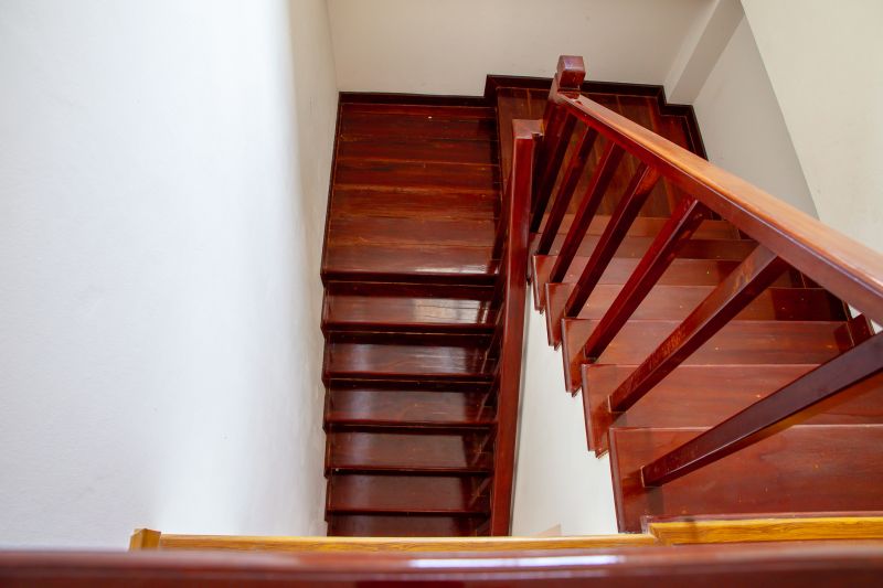 Refinished Wood Stairs with Gloss Finish